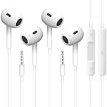 ASENTER 2 Pack Earphones Wired In-Ear Headphones Wired Earbuds Noise Isolating Headset with Built-In Microphone & Volume Control Compatible with 3.5mm Jack Devices
