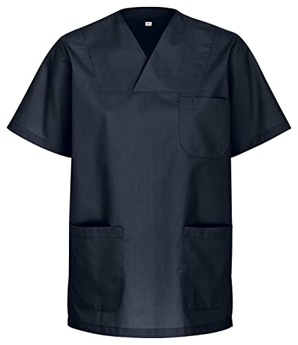 DESERMO Kasack Berufsbekleidung Unisex | Kasacks Damen Pflege aus hochwertiger Baumwollmischung in 10 Farben | Kasack Herren mit 3 praktischen Taschen & Stifthalter | Waschbar 90° & autoklavierbar