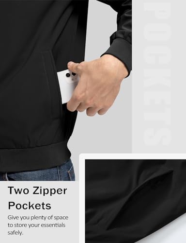 TBMPOY Men's Light Jackets Waterproof Bomber Work Jacket Causal Windbreaker Full Zip Golf Dress Outwear Coats4