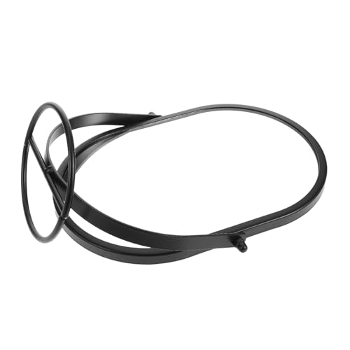 BAZEITFLOW Espejo de Maquillaje Ovalado Giratorio 360° de Escritorio Pequeño Negro Soporte Metálico para Tocador, Espejo de Tocador Moderno para Baño, Dormitorio y Cuidado Personal