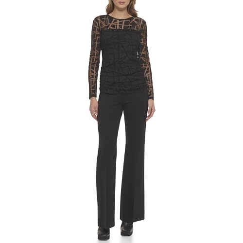DKNY Women's Everyday Essential Mesh Top, Black