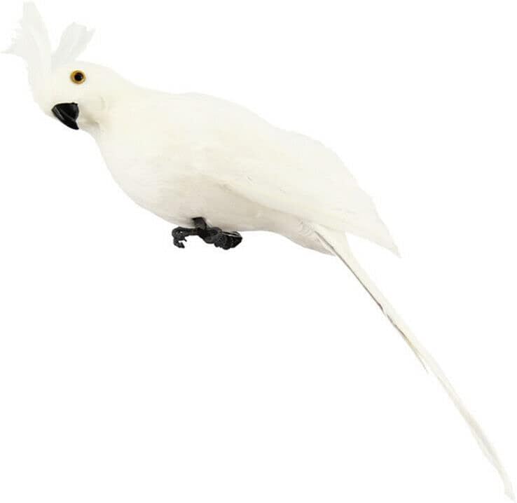 TEAMWILL 6PACK 10inch 25cm Lifelike Artificial Birds Feathered Fake Shoulder Parrot Decor Model for Decoration Craft Prop Fake Parrot Artificial Bird Model Outdoor Home Garden Lawn Tree Decoration