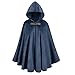 L'VOW Medieval Hooded Cape Renaissance Velvet Cloak Vintage Capelet Sorcerer Halloween Costume(Blue)
