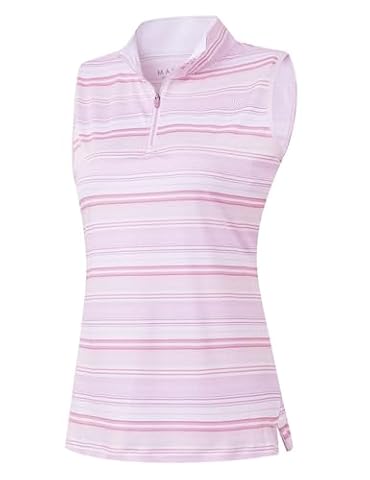 MAELREG-Amazon M MAELREG Womens Golf Shirt Sleeveless Collared Zip Up Patterns Polo Moisture Wicking… — $14.95 (63% off)