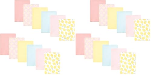 Image of Hudson Baby Unisex Baby Cotton Flannel Burp Cloths Bundle, Lemon Daisy, One Size (Pack of 2)