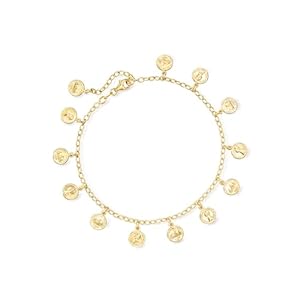 Ross-Simons Italian 18kt Gold Over Sterling Replica 500-Lira Coin Anklet. 9 inches