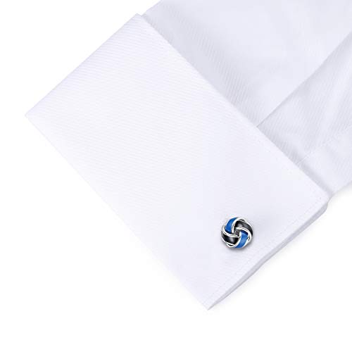 HONEY BEAR Mancuernillas Twist Knot acero azul y negro miniatura 4