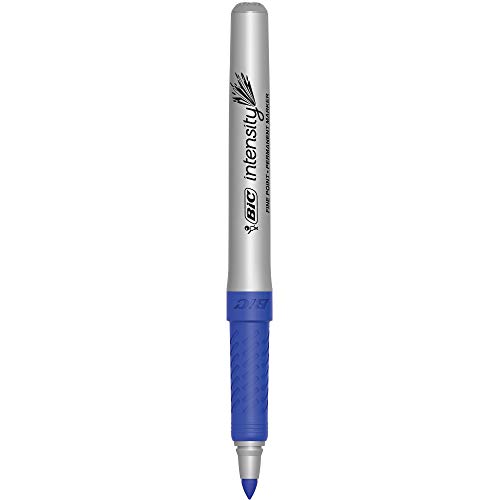 Bic Intensity Permanent Markers, Fine Point, Blue, Vibrant & Long-Lasting, 12-Count #TOP2