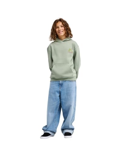 Sweat capuche oversize Quiksilver garçon vert en coton doux - 5