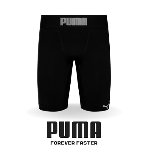 Bermuda Long Boxer Puma Térmica Sem Costura Alongada Cós 45mm Masculino Adulto, Preto, G