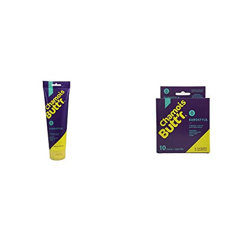 Chamois Butt'r Eurostyle Anti-Chafe Cream Bundle (8 ounce tube + 10-pack of 9mL packets)