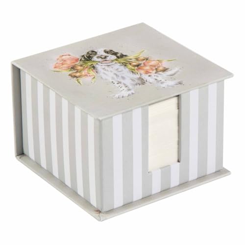 Bloc mémo Fleurs avec amour chien de Wrendale sur le bureau de votre bureau ou cuisine