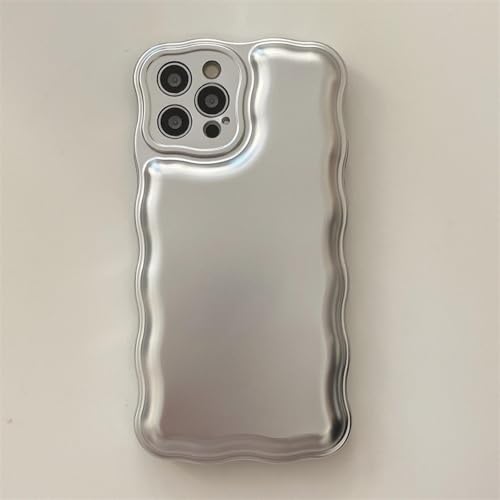 Coque silicone iPhone 13 argent givré anti-choc et anti-traces