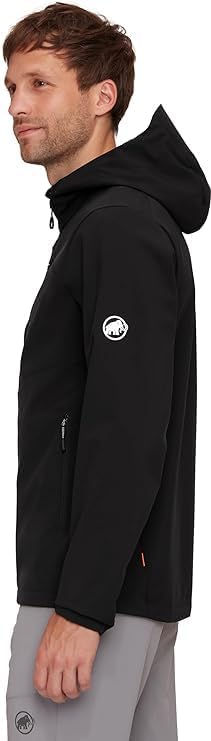 Mammut Mens Outdoor Softshell Hooded Jacket, Windproof and Water Resistant for Hiking and Traveling - Image 4