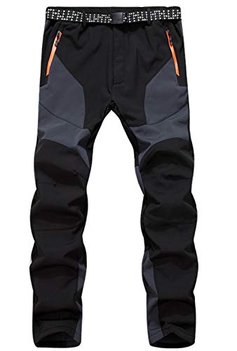 Wamvp Calças de homem impermeáveis à prova de vento ao ar livre caminhadas, alpinismo desportos quentes inverno grosso tático calças - cinzento