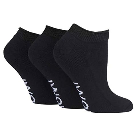 IOMI - 3 Pairs Extra Wide Cushioned Cotton Rich Trainer Diabetic Socks for Swollen Feet and Ankles (12-14 UK, Black (Trainer)) Cover