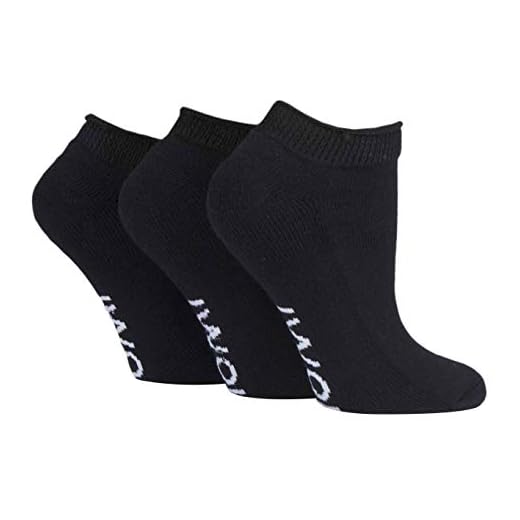 IOMI - 3er Pack Baumwolle Ohne Gummi Kurz Sneaker Diabetiker Socken (46/50, Black (Trainer))