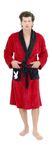 Playboy Hugh Hefner Robe for Men - Soft Plush Fleece Pimp Robe with Shawl Collar, Belt Tie & Pockets, One Size Fits Most2