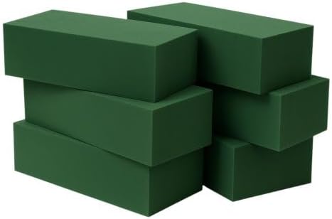 Mindful Design 6-Pack Floral Foam Blocks Dry & Wet for Fresh and Artificial Flowers, 7.8 L x 3.5 W x 2.4 H Ideal for Weddings, Birthdays, Home, Office, and Garden Decor