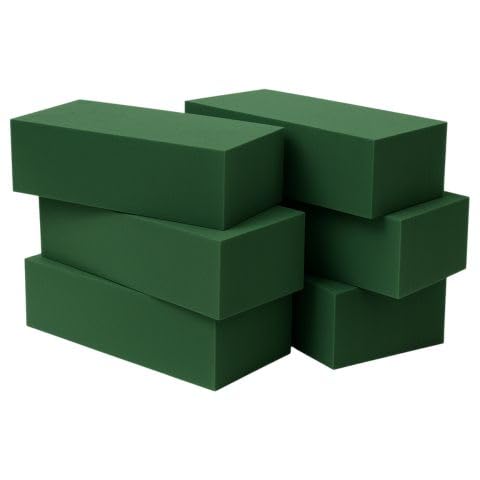 Mindful Design 6-Pack Floral Foam Blocks Dry & Wet for Fresh and Artificial Flowers, 7.8” L x 3.5” W x 2.4” H – Ideal for Weddings, Birthdays, Home, Office, and Garden Decor by Mindful Design - Used condition - US$15.24