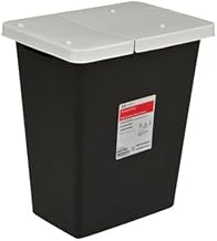Covidien 8607RC SharpSafety RCRA Hazardous Waste Container Hinged Lid, 8 gal Capacity, Black (Pack of 10)