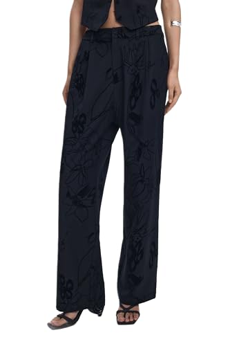 Pantalon Desigual PANT_FLOCK noir S fini les pantalons sombres sans relief