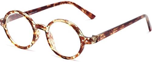 The Scholar Round Readers Reading Glasses for Men and Women, 1.00 Marbled Brown