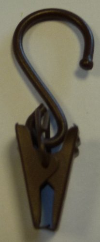 Vorhangringe, mit Klammern, 8er Set, rostfarben