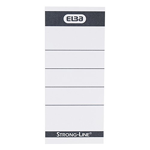 Elba 400087754 Ordner-Rückenschilder Strong-Line und myColour, kurz, breit aus 250 g/m² Karton , 10 Stück weiß