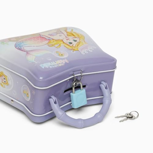 Image of Sajani Cute Cartoon Creative Portable Piggy Bank, Money Saving Box with Combination Lock, Mini Coin Bank Gifts for Boys and Girls, Best Return Gifts for Kids (Pack of 1) (Mermaid - Purple)
