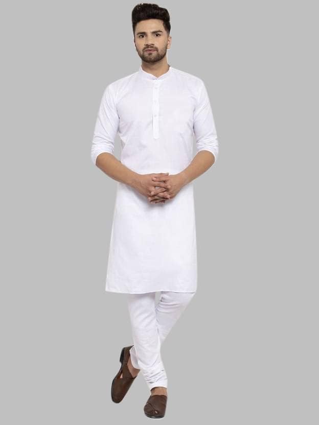 Image of Luxrio Kurta for Men Cotton Blend Long Solid Straight Fit