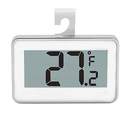 Easy-to-read Kühlschrank Thermometer Digital Freezer Thermometer mit Haken, Wasserdicht Große LCD-Anzeige