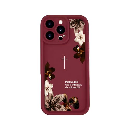 Coque chrétienne iPhone 16 Plus protège-téléphone TPU antichoc motif floral vintage Bible
