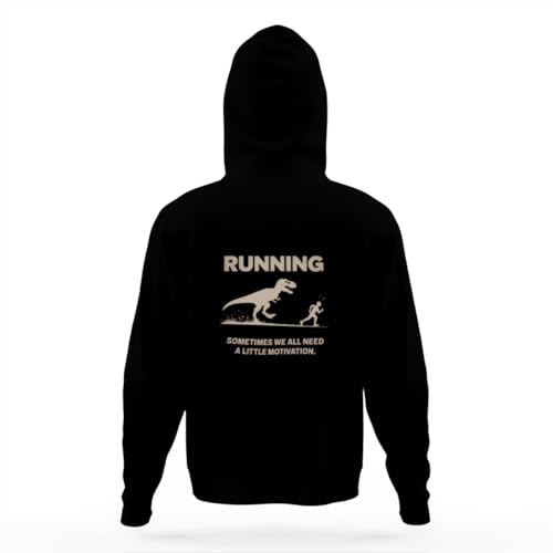 Sometimes Motivation Finds You T-rex Running Fit Hoodies for Teen Girls Boys Lightweight Kangaroo Pocket Sweatshirt4
