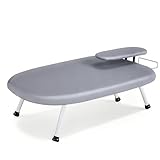 VECELO アイロン台 61*36*18cm 1.4kg コンパクト 折り畳み 舟形 仕上げ馬付き シルバー