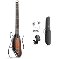 [Best Partner for Travel] - Donner HUSH portable guitar is as lightweight as a laptop with a HEADLESS design, button tuners, and removable frames. The gig bag provided measures 33.5"x 6.7"x 2.2" and can fit in the airplane overhead bin. Take music on...