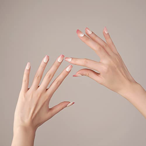 Danni & Toni Semi Cured Gel Nail Strips Red And White Ombre (Reddish) Thin Version Gradient Gel Nail Stickers 16 Stickers #TOP2