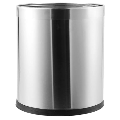 Caneca de Basura Redonda de Acero Inoxidable 10L
