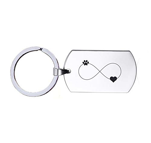 Portachiavi in acciaio inox - Infinit Love Dogs, Argento