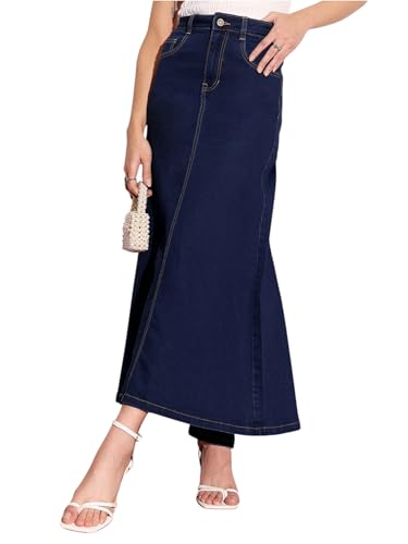 Image of Miss Chase Women's Straight High Rise Mini Denim Skirt