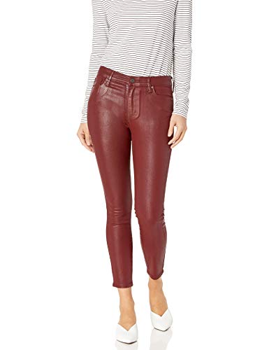 Ella Moss Women's High Rise Skinny Ankle Jean Pants, Oxblood Fox - Coated, 25