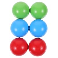 NOLITOY 6pcs Wooden Bocce Balls Set for Boys and Girls and Family 4.5cm Outdoor Garden Bocce Kit Red, Blue, Green Balls for Backyard Leisure Sports