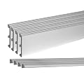 Complete Floor Moulding Kit, 4-3/4in High x 3/4in Proj Baseboard, 3/4in H x 3/4in Proj Quarter Round, Both 8ft Long Mouldings, Unfinished White, High Impact Polystyrene, 4 Pack