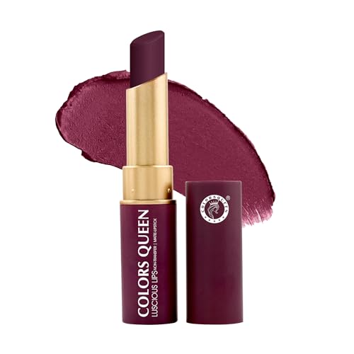 Image of Colors Queen Luscious Lips - Non Transfer Creamy Matte Lipstick | Highly Pigmented with Smooth Application | Long Lasting Lipstick Waterproof | Smudge Proof Lipstick for Women (14 - Mild Wine - 3.5g)