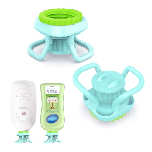 Bottle Emptying Kit, 2 Pack Bottle Emptying Caps Fits Most Plastic Bottles, Lotion Bottles Caps to Get The Last Drop of Shampoos, Lotions, BPA-Free & Food-Grade, No More Wastes for Condiments, 28mm