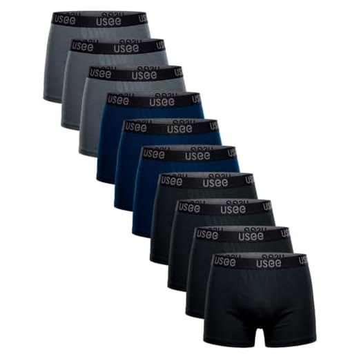 Kit Com 10 Cuecas Boxer Algodão Adulto Usee Brasil (BR, Alfa, G, Regular, Aleatório)