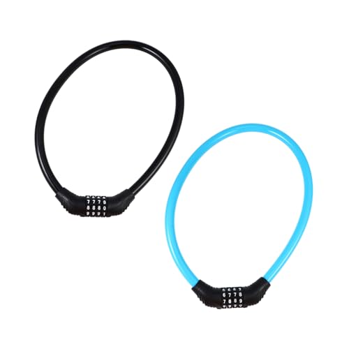 Happyyami 2pcs Bike Locks Heavy Duty Anti-Theft Combination Lock 4 Code for Bicycle Security Motorcycle Chain Lock Motorbike Chain Lock Random