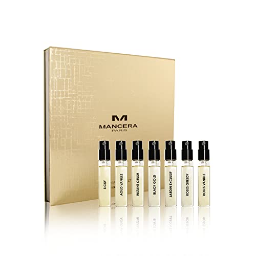 MANCERA Women's Discovery Collection 2020 (Includes: Roses Vanille, Instant Crush, Jardin Exclusif, Black Gold, Aoud Vanille, Roses Greedy, Sicily)