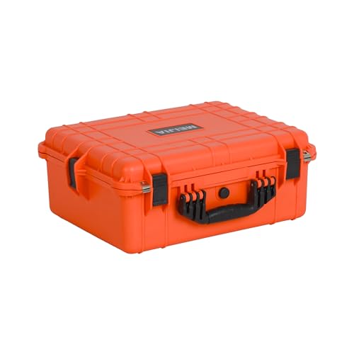 Image of MEIJIA All Weather IP67 Waterproof Hard Camera Case,Hard Protective Case,Hard Case with Customizable Foam,Fit Use of Drones,Camera,Equipments,Pistols(Orange,20.62 x16.85x8.11inches)