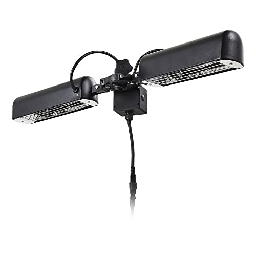 Image of LITECRAFT 1600W Parasol 2 Way Outdoor IPX3 Rated Radiant Patio Heater - Black